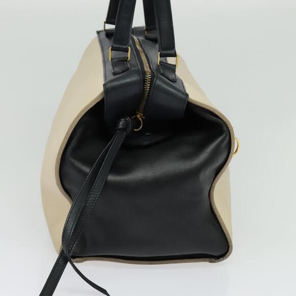 CELINE Ring Bag Hand Bag Leather Beige Gold - Picture 4 of 12